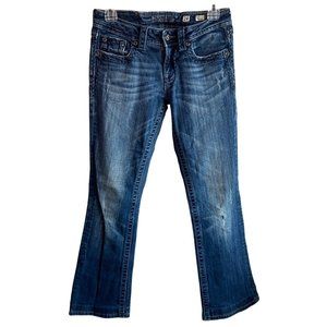 Miss Me Jeans Womens Sz‎ 28 boot cut denim Embellished stitiching flap Pockets